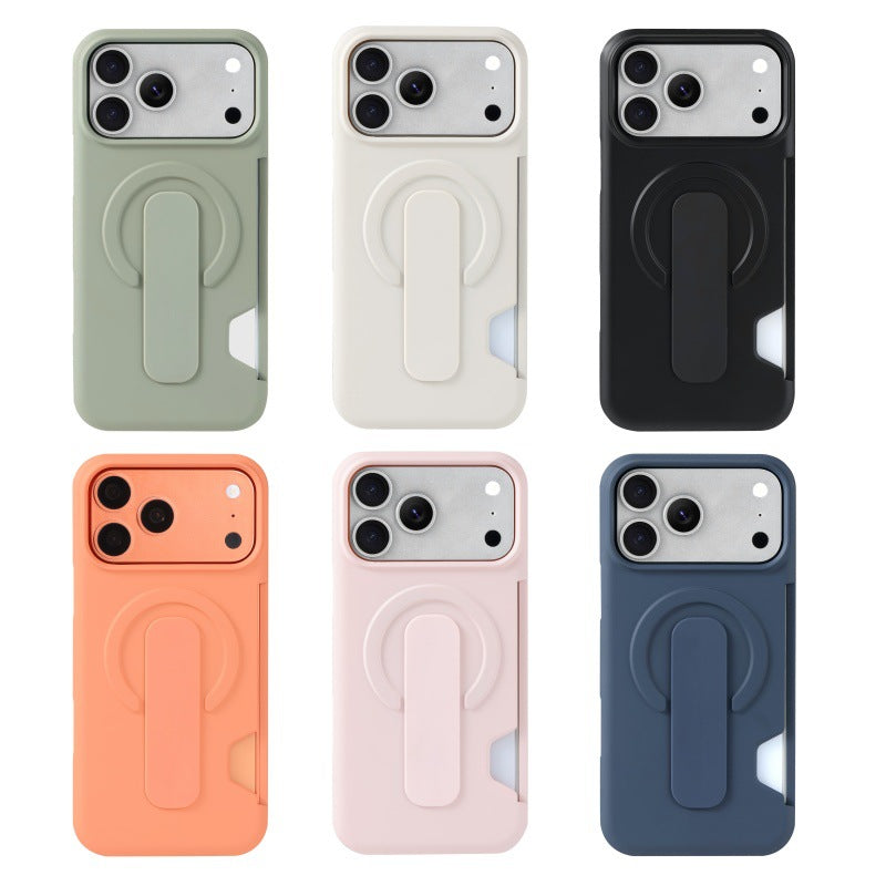 Leather-Feel Magnetic Case with Card Slot & Kickstand
