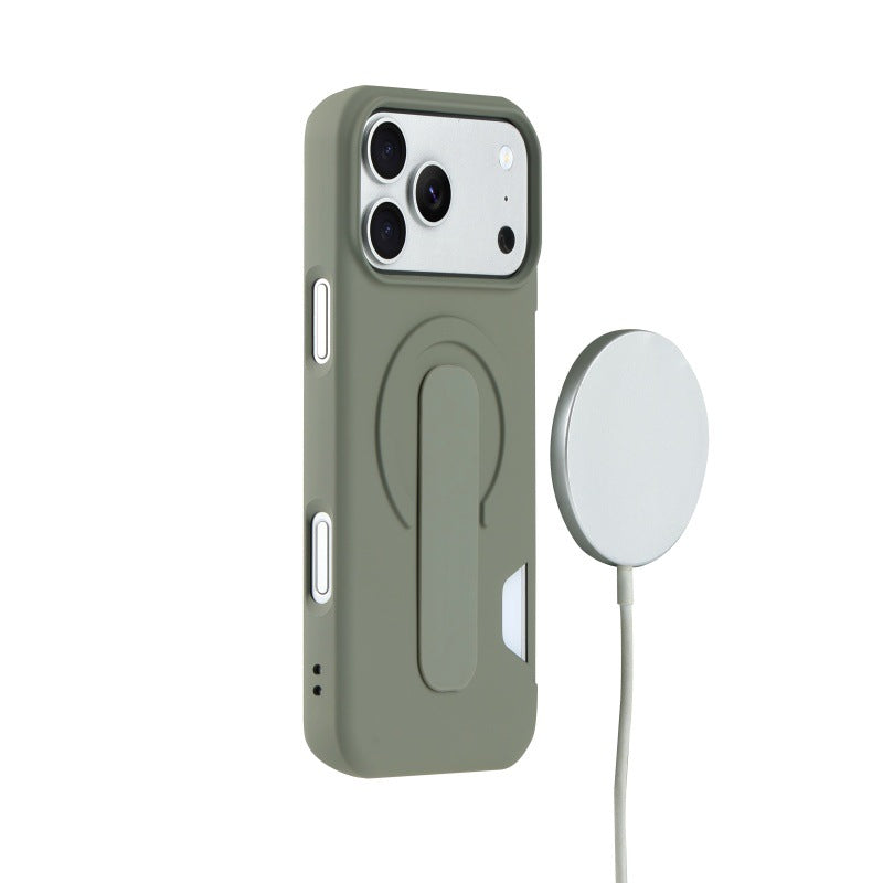 Leather-Feel Magnetic Case with Card Slot & Kickstand