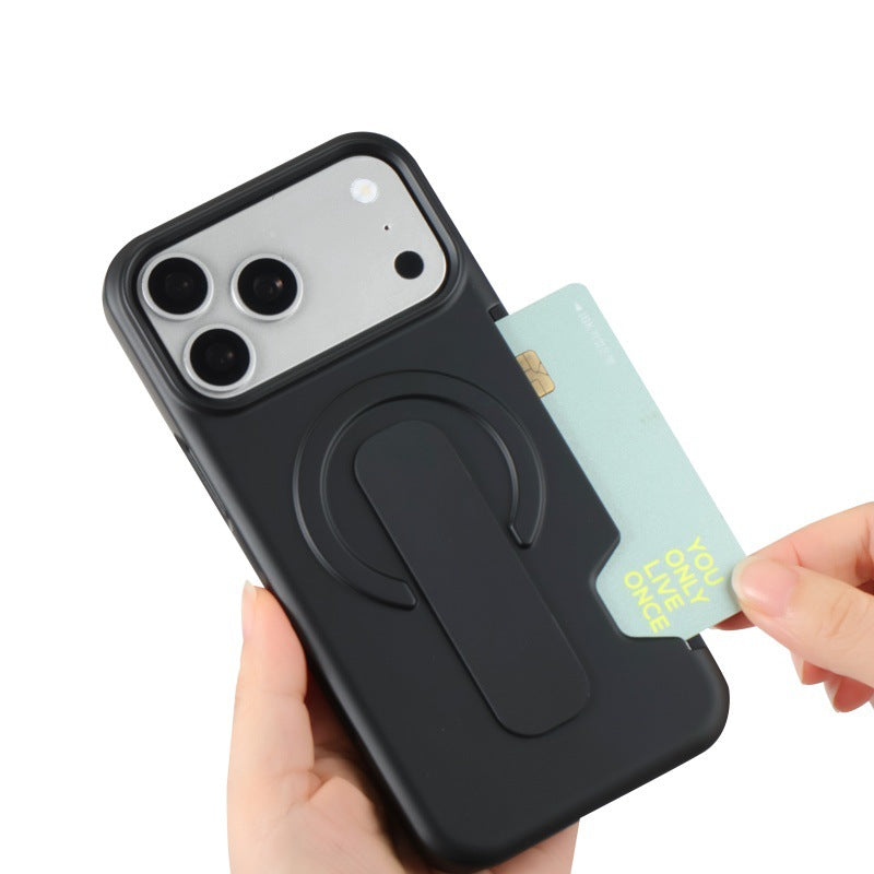 Leather-Feel Magnetic Case with Card Slot & Kickstand