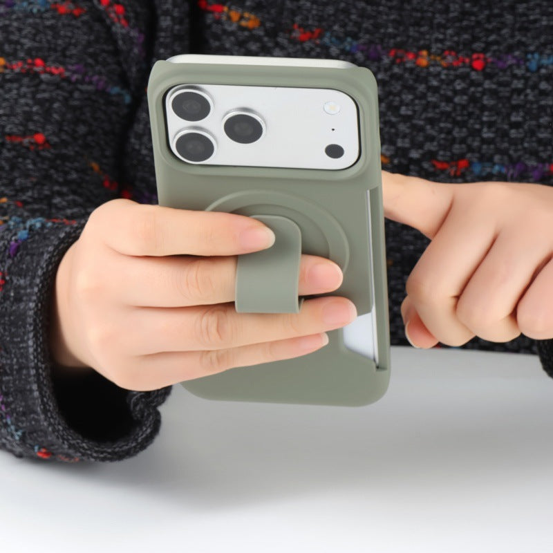 Leather-Feel Magnetic Case with Card Slot & Kickstand